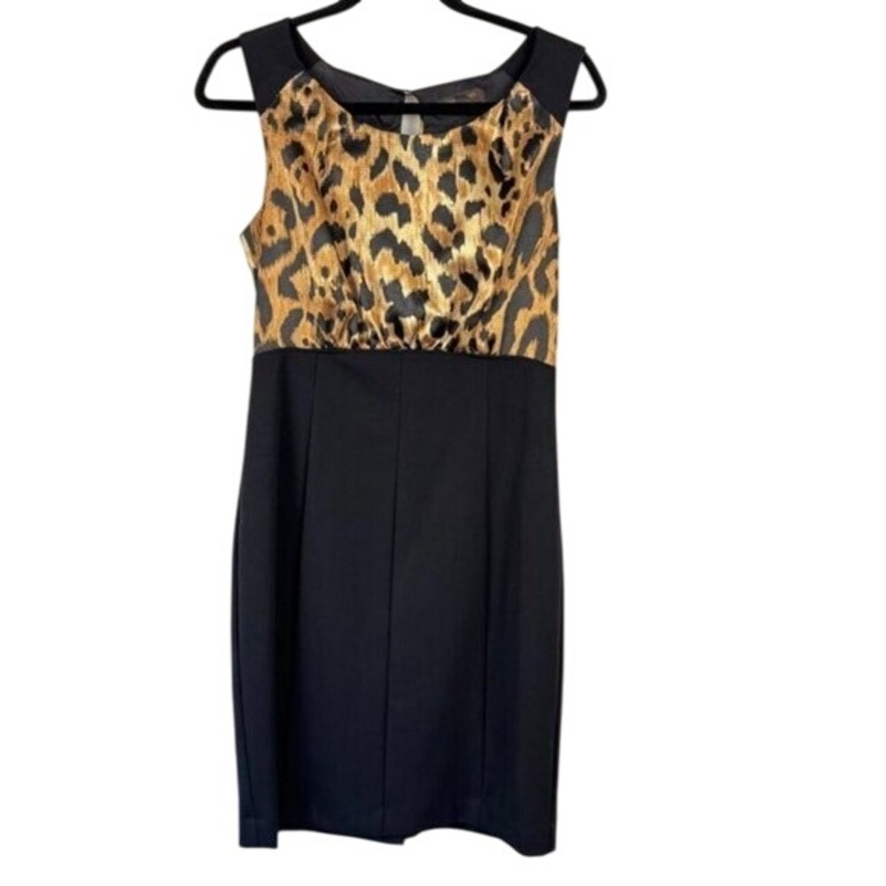 The Limited Collection Women's Size 4 Leopard Print/Black Sheath Dress Cocktail